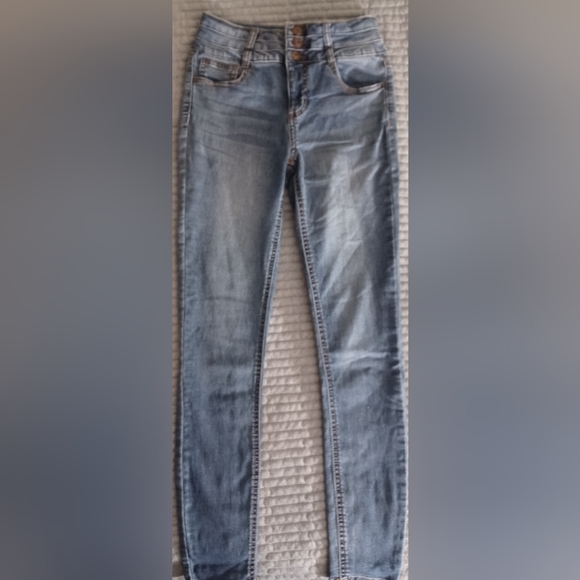 Vanilla Star High Rise Dark Denim Stretch Jeggings (7) - Picture 2 of 3